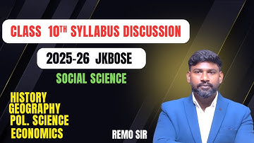 Class 10th social science syllabus 2025-26 // JKBOSE / BY REMO SIR