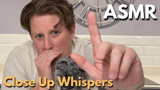 ASMR Close up Whispers (Rambling with some unintelligible whispering)