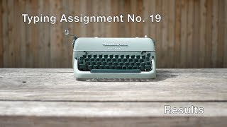 Typing Assignment No.19 - Results!
