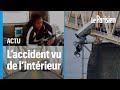 Conductrice suspendue dans le vide aprs un accident  les images de la dashcam du camion dvoiles