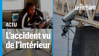 Conductrice suspendue dans le vide après un accident : les images de la dashcam du camion dévoilées