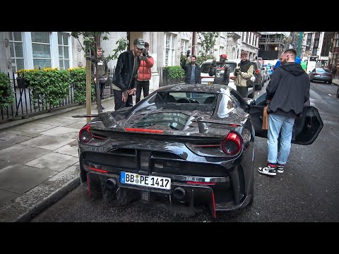 Arsenal football player Aubameyang driving his Mansory Modified Ferrari in Central London!!!