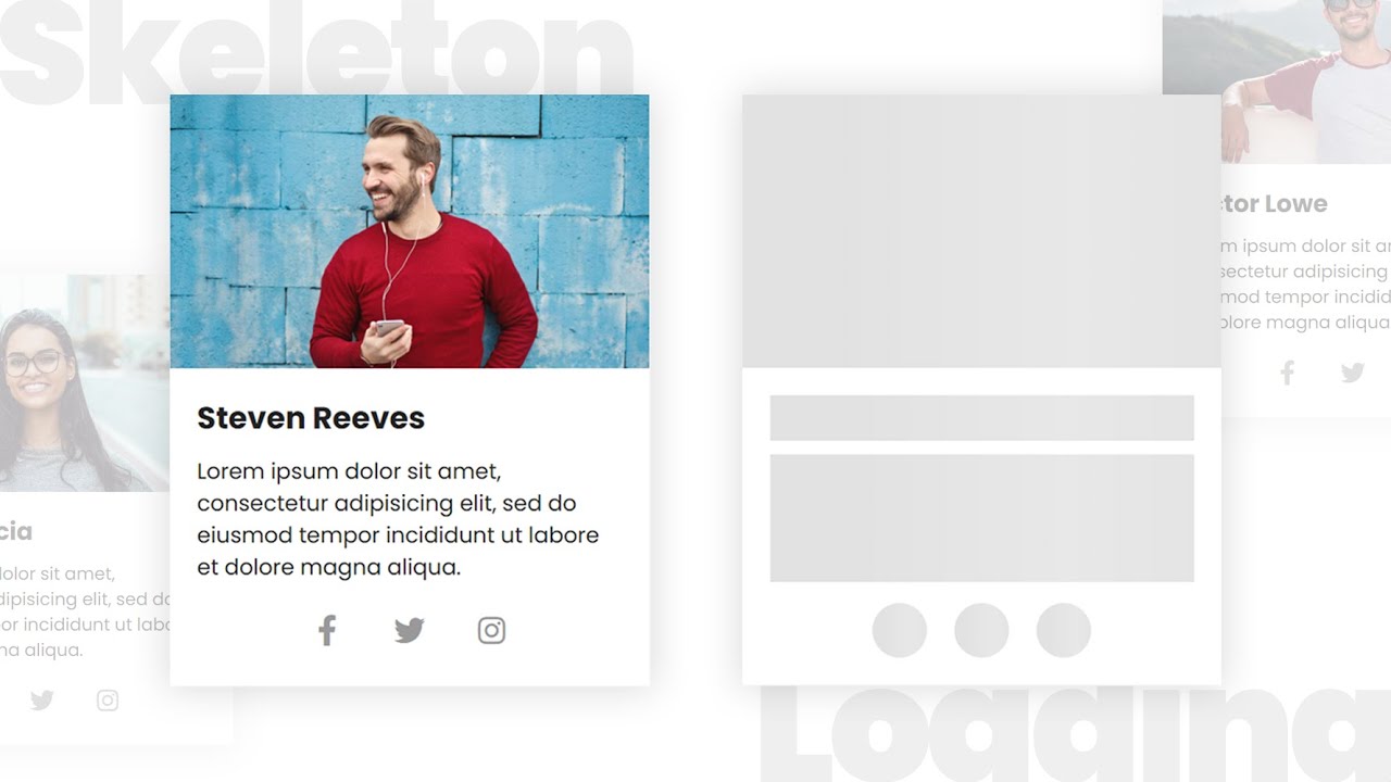 Skeleton Loading Effect | On Cards With Images, Text & Icons Using HTML, CSS & Javascript