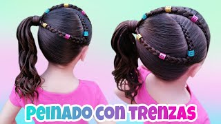 PEINADO PARA NIÑAS CON TRENZAS / FÁCIL RÁPIDO Y BONITO 