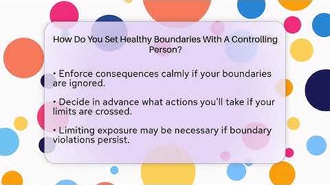 How Do You Set Healthy Boundaries With A Controlling Person? - The Personal Growth Path