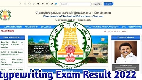 TNDTE Typewriting Result 2023