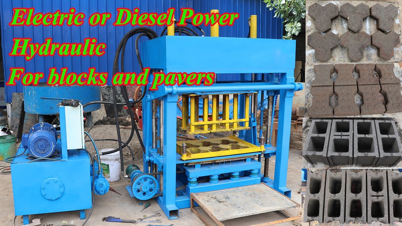 diesel engine hydraulic concrete paving block making machine for hollow