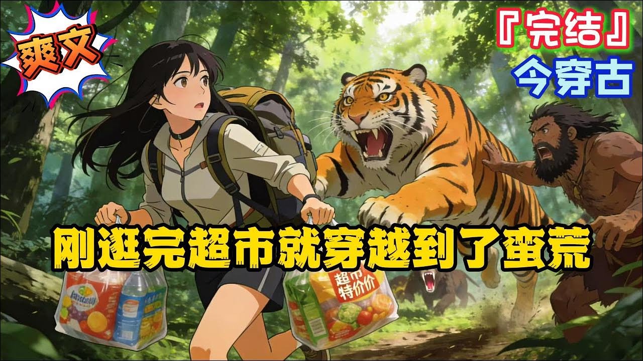 完结《刚逛完超市就穿越到了蛮荒》超市大促销，美女沈梨刚抢了两大袋特价商品，出超市时被一个熊孩子撞下了楼梯……醒来就在一个原始森林中… #种田 #古代言情 #爽文 #穿越 #小说 #医术 #古代 #逃荒