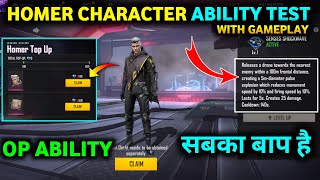 HOMER character ability test with gameplay free fire | Homer top up event | homer character ability