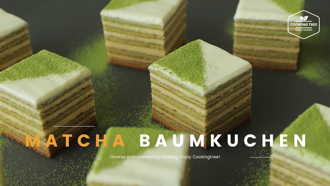녹차 바움쿠헨 만들기 🌿 : Green tea Baumkuchen (Tree Cake) Recipe - Cooking tree 쿠킹트...