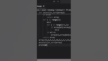 Selection sort in python language #dsa #python