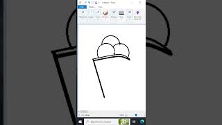 Simple Ice-cream drawing in Microsoft paint #paint #mspaint #mspainttutorial