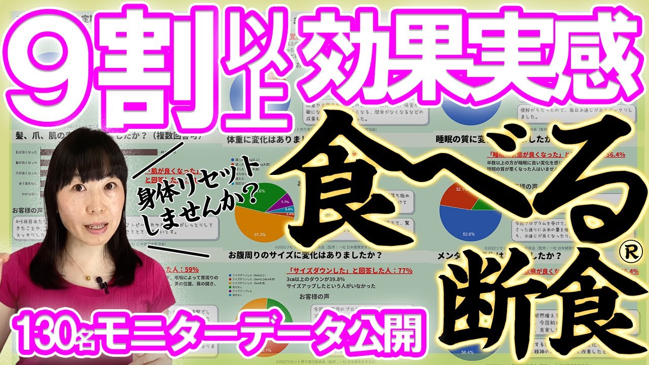 【食べる断食®︎】効果実感９割以上！一日2合食べて健康に痩せる！130名のモニター結果報告【若玄米ダイエット】【若玄米リセットプログラム®︎】