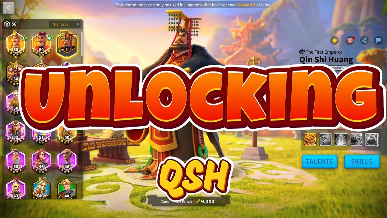 Qsh Rok Unlocking QSH In Rise Of Kingdoms - YouTube