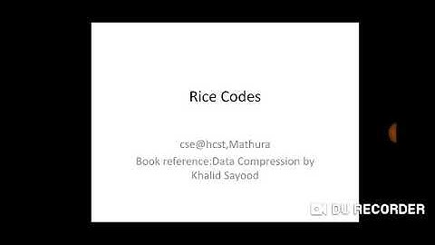 Rice codes
