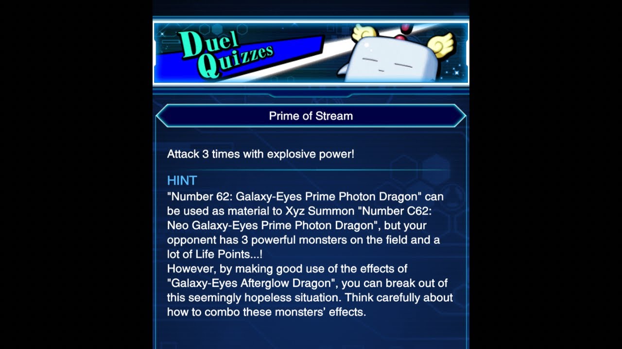 Yu様★ご確認ページ Yu-Gi-Oh! Duel Links - How To Solve The Prime of Stream Duel Quiz