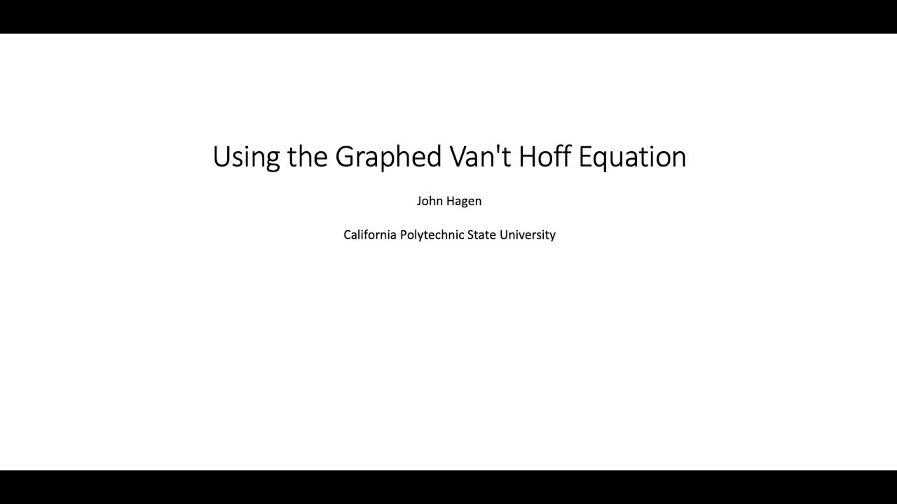 Using the Graphed van't Hoff Equation