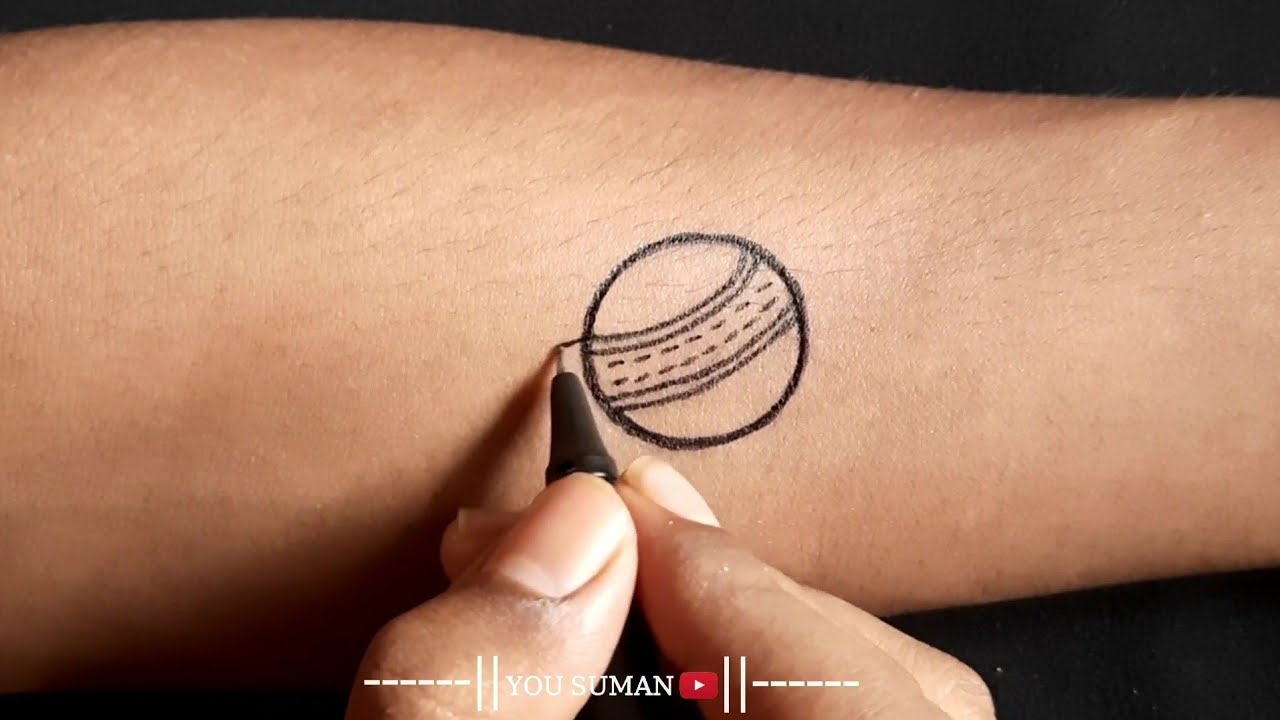 New Stylish Cricket Lover Tattoo Design Cricket Ball Tattoo Drawing Simple Tattoo Designs