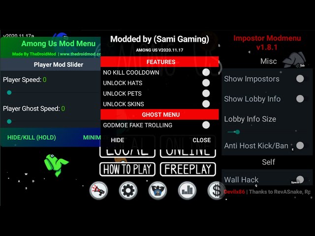 among us mod menu android no human verification always be imposter / X