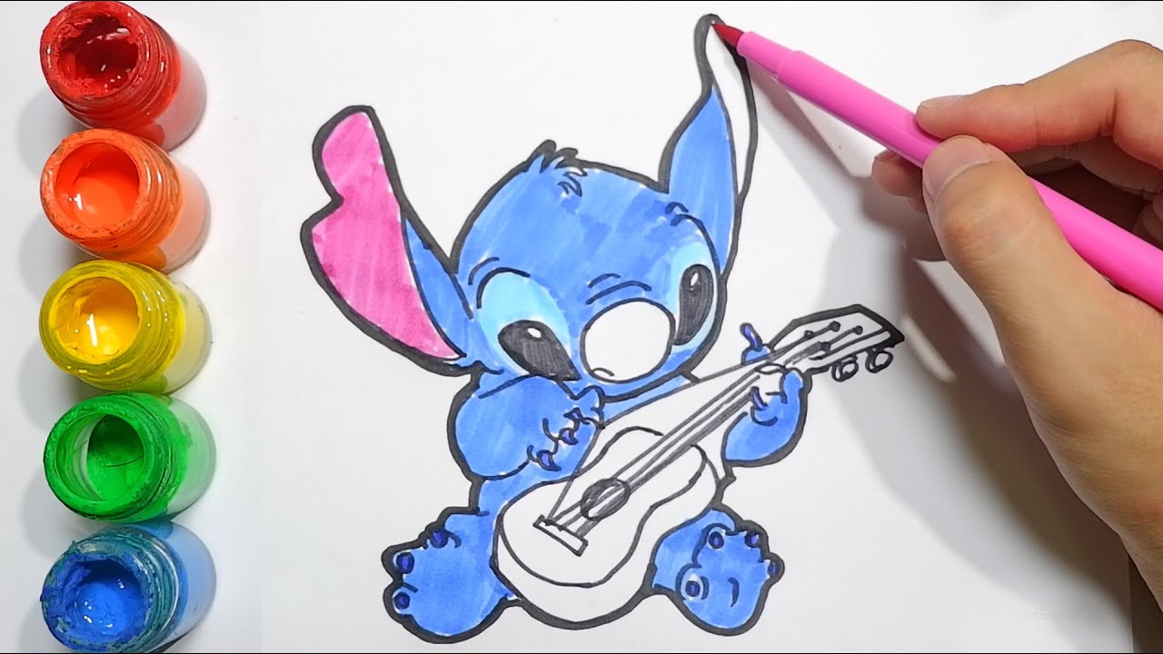 Draw and coloring Cute Stitch - Lilo & Stitch | Pretty Art - YouTube