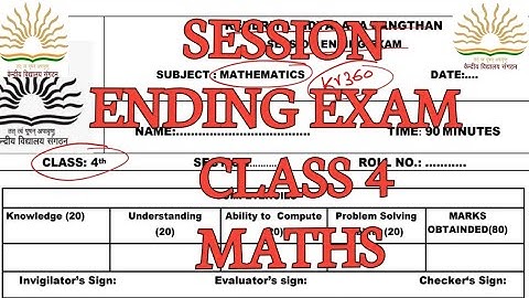 kvs class 4 maths sse sample paper 2024/annual exam/session ending exam #ncert #maths #class4 #kvs