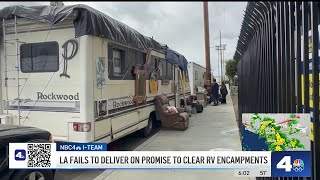 City of LA fails to deliver on promise to clear RV encampments