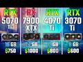 RTX 5070 Ti vs RX 7900 XTX vs RTX 4070 Ti vs RTX 3070 Ti | Test in 7 Games