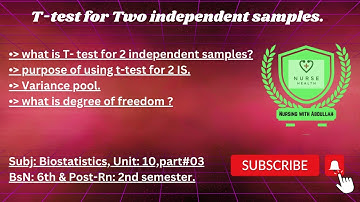 t test for two independent sample in urdu| Bsn 6th, Post-Rn 2nd| Unit#10,part#3| biostatistics |