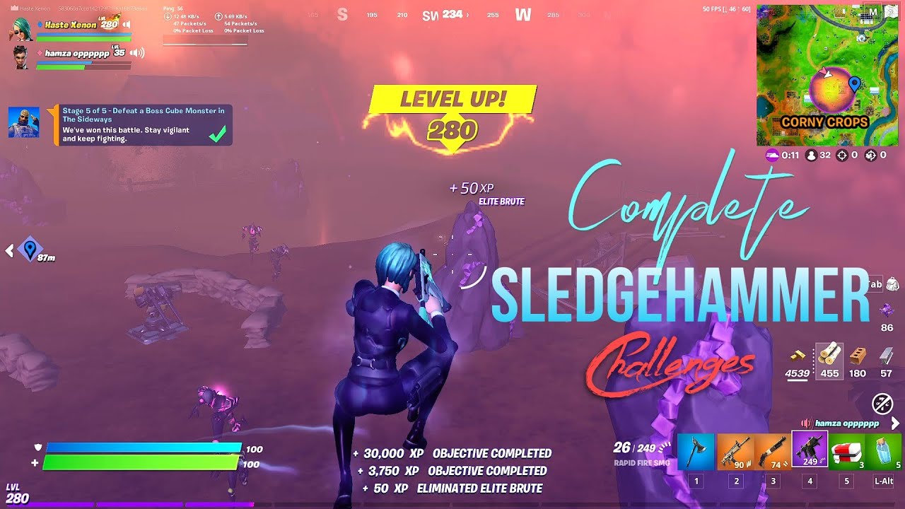 150,000 XP Complete SLEDGEHAMMER Quests in 5 mins How to do the BATTLE ORDERS Questline Fortnite S8
