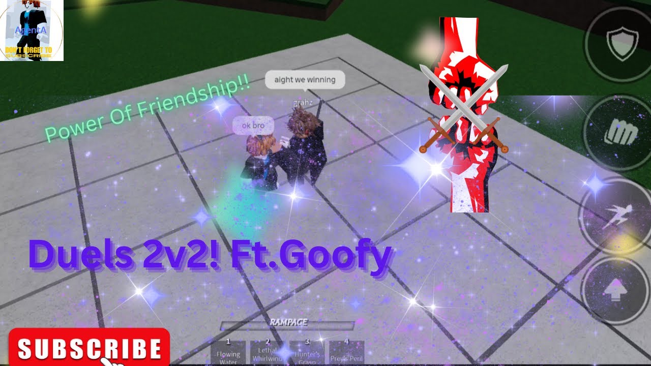 Duels 2v2 With my bff!,Ft.goofy (Huge trickshot!🤯) || AgentA Tsb - YouTube