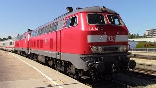 4 maliger Motorstart von Br 218 456 und 218 481 am IC 2012 in Kempten