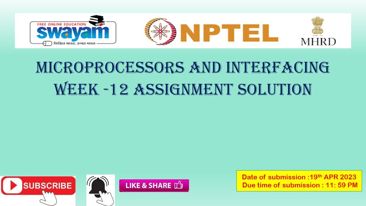 microprocessor and microcontroller nptel assignment answers 2022