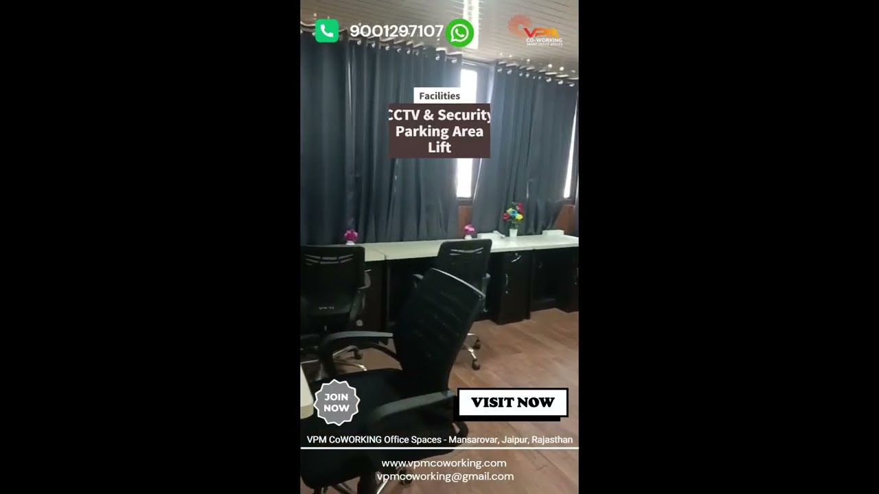 Best Dedicated Office Space in Mansarovar Jaipur | VPM Coworking Office Space | 9001297107