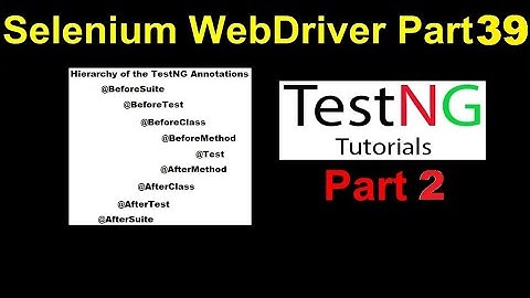 Selenium WebDriver | Part39 | Different Annotations in TestNG and Their Execution Sequence Hierarchy