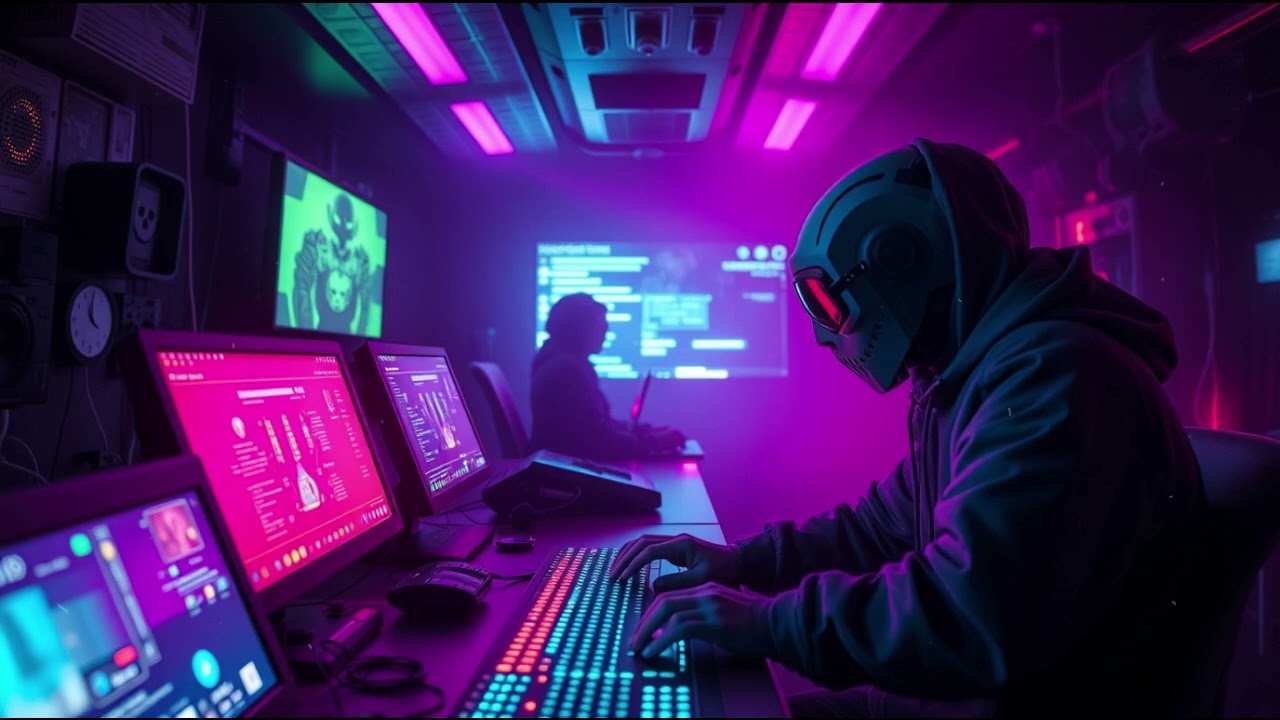 Hacker's Haven: Behind the Neon Screens