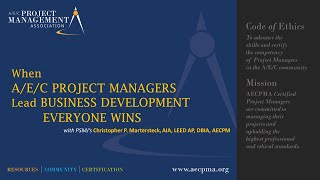 PM TRAINING:  When AEC PROJECT MANAGERS Lead BUSINESS DEVELOPMENT, Everyone Wins