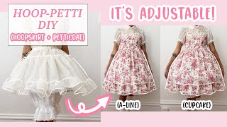 Making an ADJUSTABLE HoopPetti! (Hoop Skirt + Petticoat) | Lolita DIY