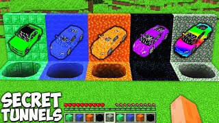 What's INSIDE the SECRET TUNNELS in Minecraft ? Which CAR IS BETTER ? NEW SECRET RAINBOW SUPERCAR !