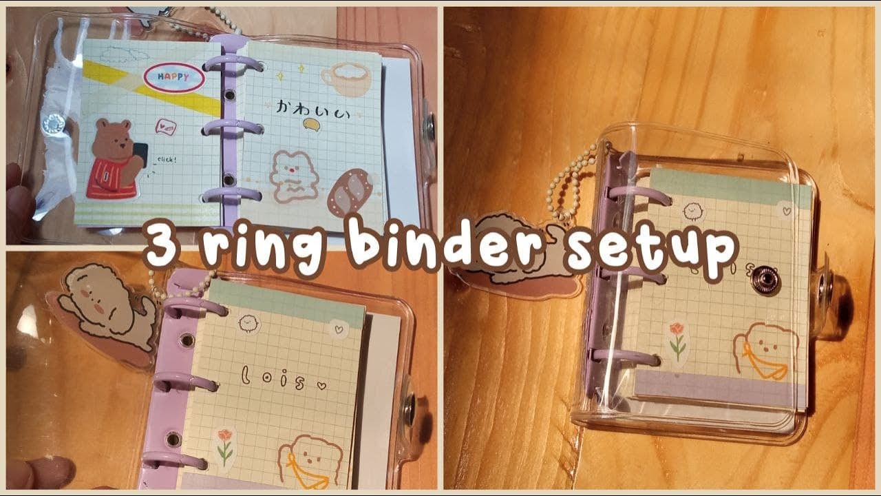 unboxing A7 mini 3 ring binder + setup • cute theme 🧸💗 | loisdvlynn