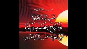 (( فَاصْبِرْ عَلَىٰ مَا يَقُولُونَ وَسَبِّحْ بِحَمْدِ رَبِّكَ )) سورة ق