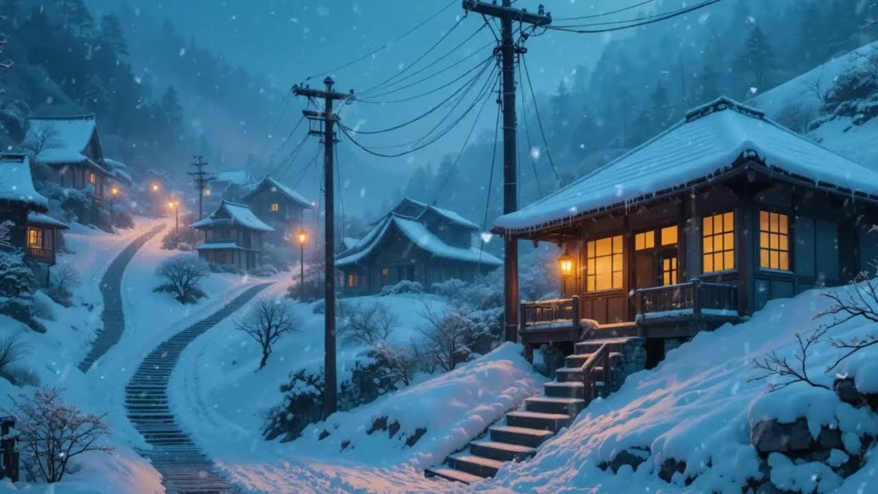 Lofi Hip Hop Kyoto Snowy ❄️ Cozy Japanese Retro Atmosphere & Relaxing Music for Studying