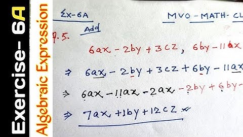 Exercise- 6A | Qus- 5 | Class 8 | Operations On Algebraic Expressions | R S AGGARWAL  #mvo #algebra