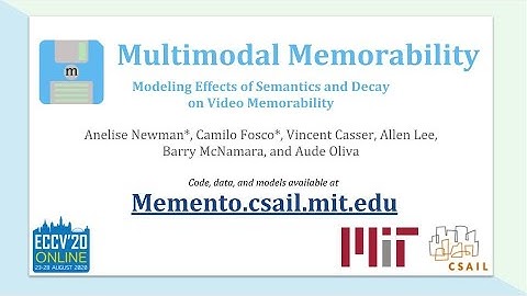 Memento: Multimodal Memorability (ECCV 2020 teaser)