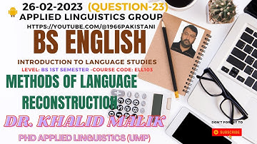 Methods of Language reconstruction