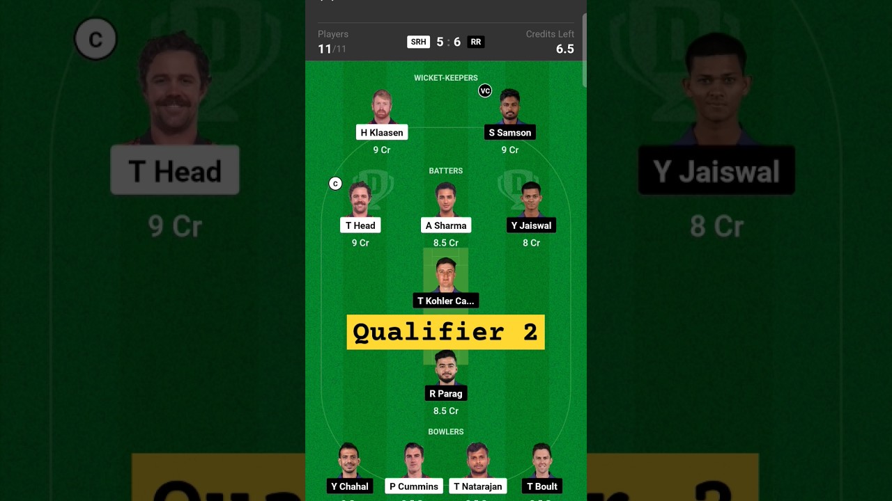 SRH vs RR today dream11 prediction team || Sunrisers Hyderabad vs Rajasthan Royals || 