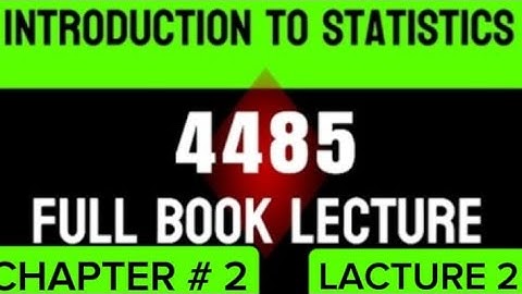 AIOU 4485 STATISTICS| Full Book | Chapter 2| |Lecture 2| 