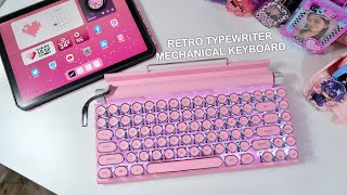 Retro Pink Typewriter Keyboard from MechDIY | Unboxing + connect to iPad and Zflip3 | Elyxirine