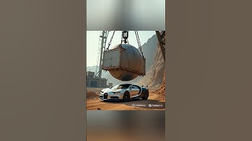 Car Crushing AI Video 😱 | Ultra Realistic Bugatti  Crash by Giant Weight | AI Animation 2025