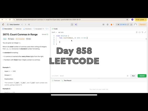 Day 858: LeetCode Problem 3870. Count Commas in Range - Swift