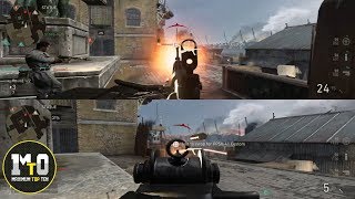 CALL OF DUTY WWII - COD ONLINE MULTIPLAYER SPLIT SCREEN DOMINATION LONDON DOCKS GAMEPLAY(PT1)